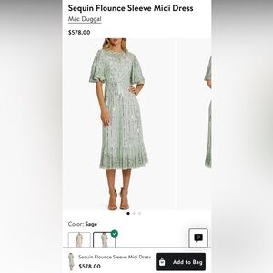 Sage green beaded sequin dress